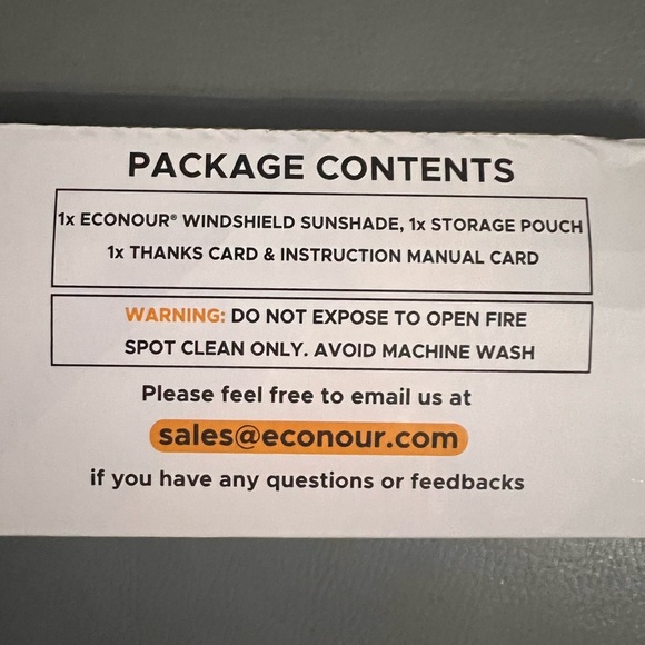 UMBRELLA CAR WINDSHIELD SUNSHADE- ECO NOUR 46x25 - Picture 8 of 12